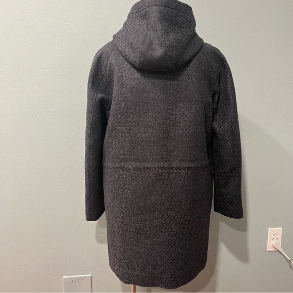 NEW COS Hooded Wool Parka In Charcoal Grey Size 36R - Picture 7 of 11